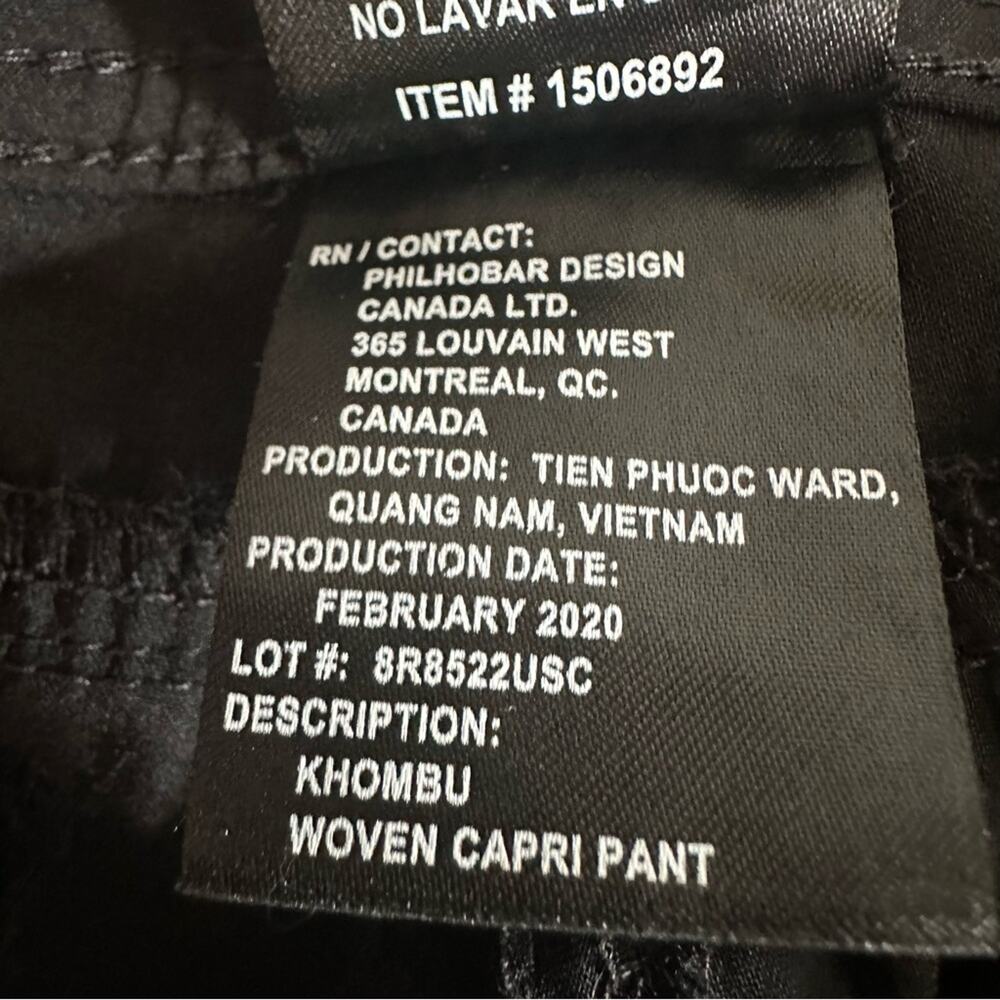 Khombu Small Solid Black High Rise Stretch Capri … - image 6